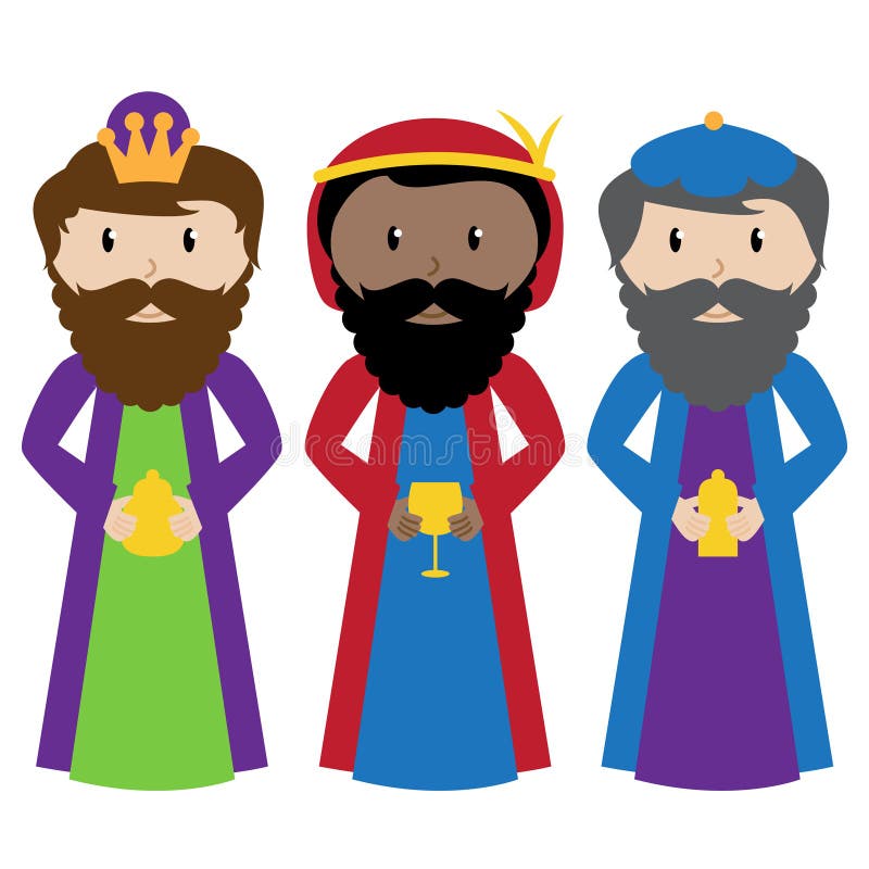 Vector Set of Three Wise Men or Magi with gifts. Vector Set of Three Wise Men or Magi with gifts