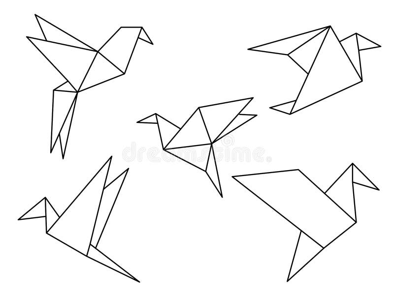 Διανυσματικό σύνολο πουλιών Origami ελεύθερη απεικόνιση δικαιώματος Διανυσματικό σύνολο πουλιών Origami ελεύθερη απεικόνιση δικαιώματος