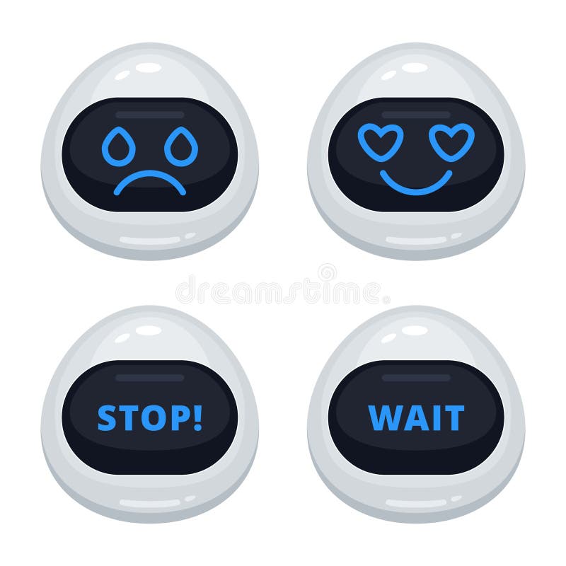 Διανυσματικό σύνολο ρομπότ emoticons απεικόνιση αποθεμάτων Διανυσματικό σύνολο ρομπότ emoticons απεικόνιση αποθεμάτων