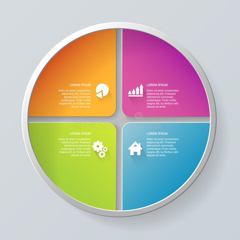 Διανυσματικό υπόβαθρο προτύπων προτύπων infographics τμήματος κύκλων απεικόνιση αποθεμάτων