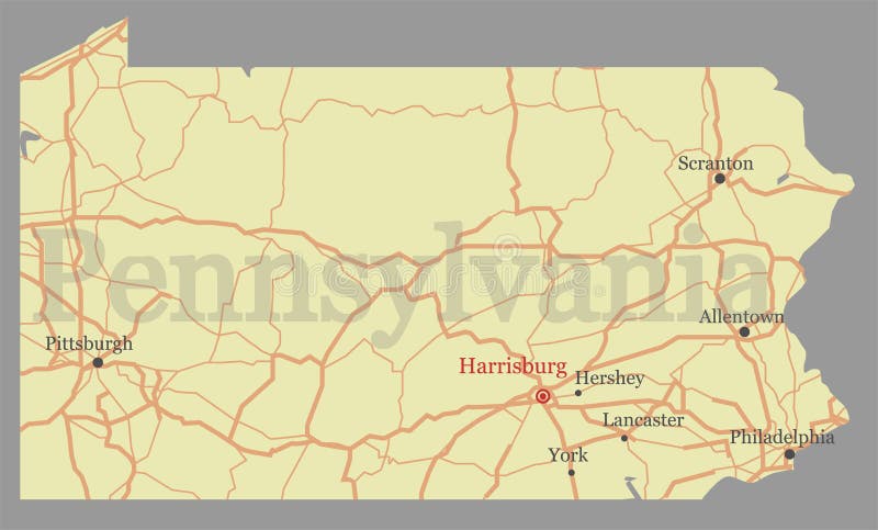 Pennsylvania vector accurate high detailed State Map with Community Assistance and Activates Icons Original pastel Illustration. Pennsylvania vector accurate high detailed State Map with Community Assistance and Activates Icons Original pastel Illustration