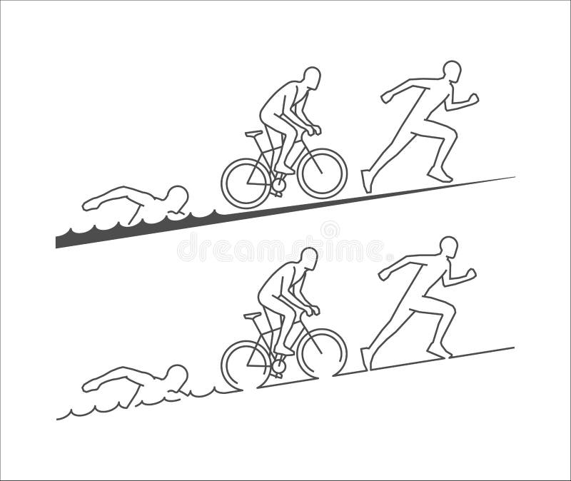 Διανυσματικός μαραθώνιος και triathlon λογότυπο διανυσματική απεικόνιση Διανυσματικός μαραθώνιος και triathlon λογότυπο διανυσματική απεικόνιση