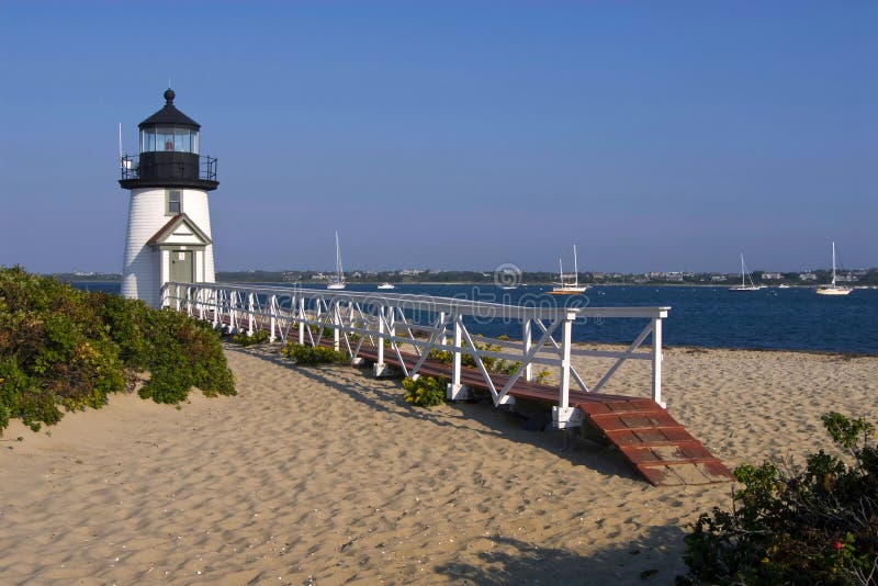 Διασημότερος φάρος νησιών Nantucket στοκ εικόνες
