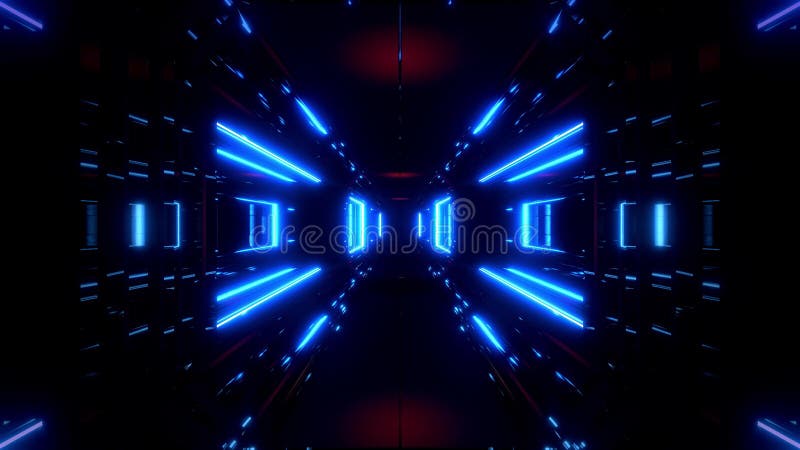 Διαστημικός διάδρομος σηράγγων Scifi με το καμμένος λαμπρό υπόβαθρο απεικόνισης φω'των τρισδιάστατο διανυσματική απεικόνιση Διαστημικός διάδρομος σηράγγων Scifi με το καμμένος λαμπρό υπόβαθρο απεικόνισης φω'των τρισδιάστατο διανυσματική απεικόνιση