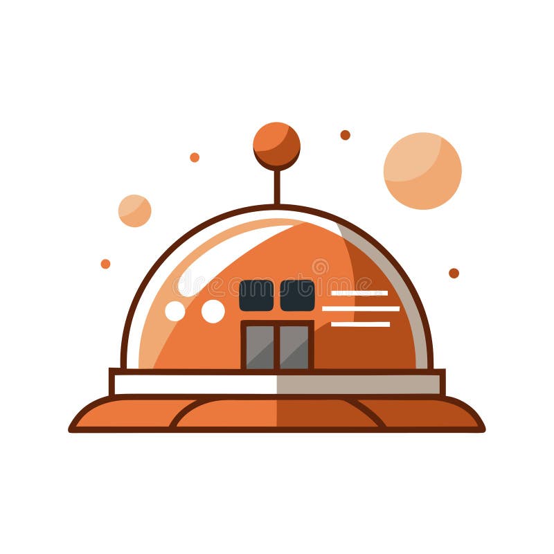 Διαστημικός σταθμός Orange Dome στον Εξωγήινο Πλανήτη Μινιμαλιστική Επιστημονική Φαντασία ελεύθερη απεικόνιση δικαιώματος