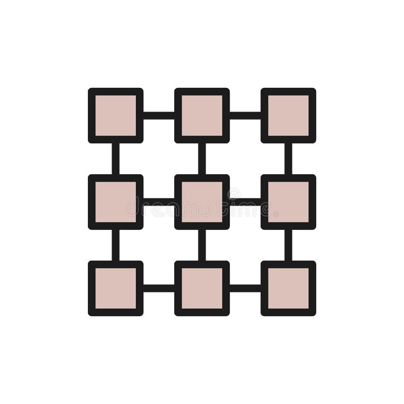 Διασυνδεμένο μήτρα σύστημα, blockchain, επίπεδο εικονίδιο χρώματος cryptocurrency διανυσματική απεικόνιση Διασυνδεμένο μήτρα σύστημα, blockchain, επίπεδο εικονίδιο χρώματος cryptocurrency διανυσματική απεικόνιση