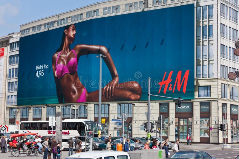 H&M maxi billboard advertising in Berlin, Germany. H&M maxi billboard advertising in Berlin, Germany