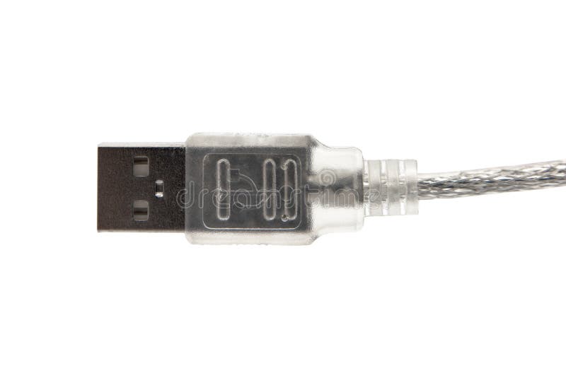Διαφανές καλώδιο USB που απομονώνεται στο άσπρο υπόβαθρο στοκ εικόνα με δικαίωμα ελεύθερης χρήσης Διαφανές καλώδιο USB που απομονώνεται στο άσπρο υπόβαθρο στοκ εικόνα με δικαίωμα ελεύθερης χρήσης