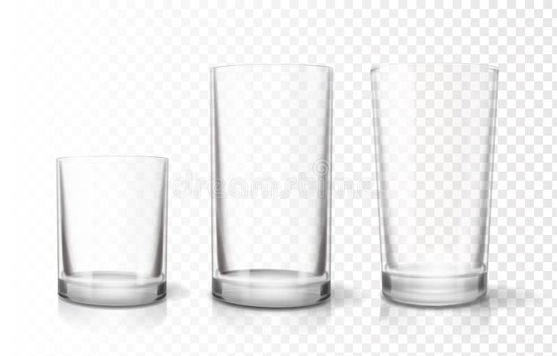 Διαφανή goblets γυαλιών καθορισμένα, διανυσματικό εικονίδιο Relistic διανυσματική απεικόνιση Διαφανή goblets γυαλιών καθορισμένα, διανυσματικό εικονίδιο Relistic διανυσματική απεικόνιση