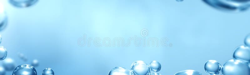 Pure effervescent vitality cosmetic refreshing hygiene or hydrogen blue energy studio shot of transparent carbonated blue gas bubbles. Half Banner Web Banner macro close up with selective focus blur. Pure effervescent vitality cosmetic refreshing hygiene or hydrogen blue energy studio shot of transparent carbonated blue gas bubbles. Half Banner Web Banner macro close up with selective focus blur.