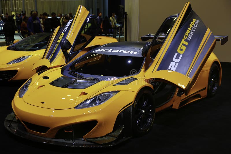 Η ΈΚΔΟΣΗ McLaren 12C μπορώ-AM που επιδεικνύεται στη Νέα Υόρκη αυτόματη παρουσιάζει στοκ εικόνες Η ΈΚΔΟΣΗ McLaren 12C μπορώ-AM που επιδεικνύεται στη Νέα Υόρκη αυτόματη παρουσιάζει στοκ εικόνες