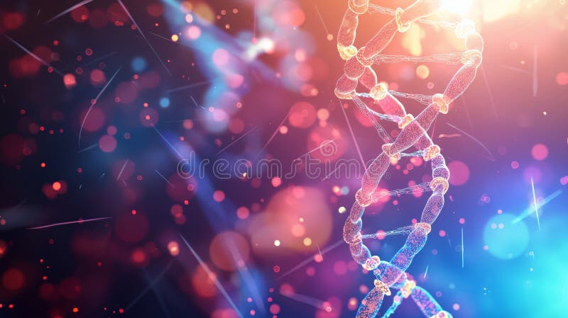 διπλή ελίξη dna με λάμψη στο φόντο θολώματος, όπως εικόνα μικροσκοπίου169 ταπετσαρία απεικόνιση αποθεμάτων
