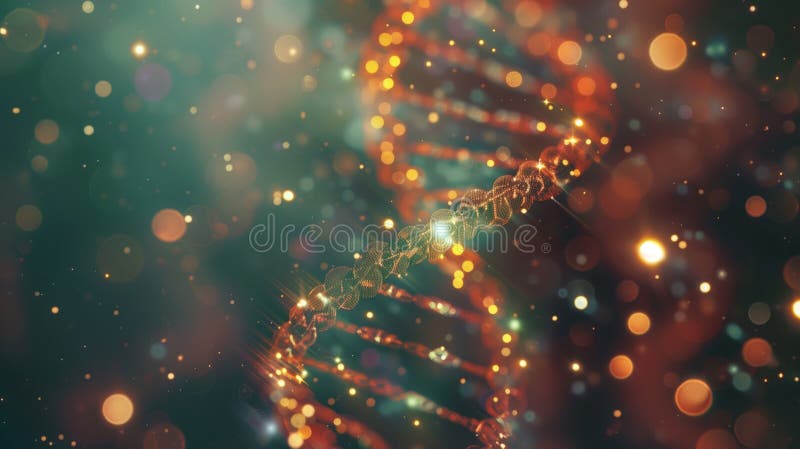 διπλή ελίξη dna με λάμψη στο φόντο θολώματος, όπως μικροσκόπιο προβολή 169 ταπετσαρία διανυσματική απεικόνιση