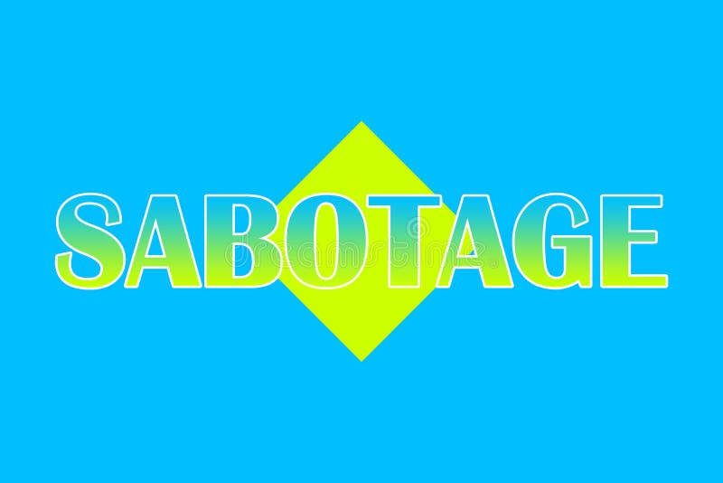 δολιοφθορά. πολύχρωμο διαφημιστικό πλαίσιο τυπογραφίας με λέξη. γραφή λεζάντας γραφικού με δημιουργική έγχρωμη γραμματοσειρά. έννο διανυσματική απεικόνιση