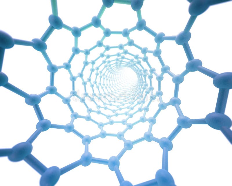 Carbon nanotube structure - nano technology illustration. Carbon nanotube structure - nano technology illustration