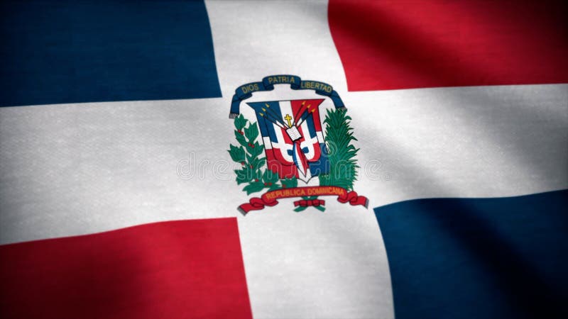 Dominican Republic Flag. Flag of the Dominican Republic waving at wind. Dominican Republic Flag. Flag of the Dominican Republic waving at wind.