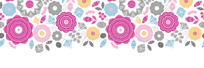 Δονούμενος floral οριζόντιος άνευ ραφής διανυσματική απεικόνιση