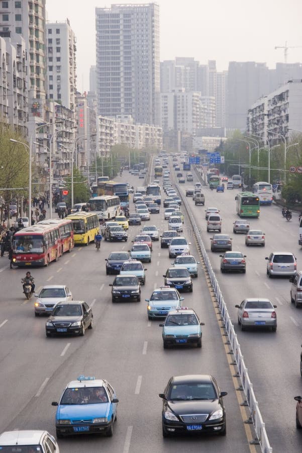 Heave traffic city road in Wuhan city of Central China. Heave traffic city road in Wuhan city of Central China.