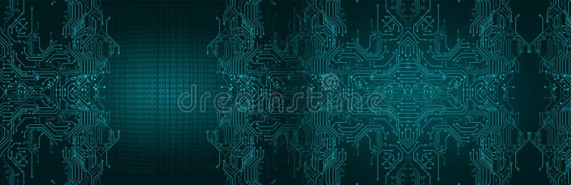 Διάνυσμα εικονογράφησης πλακέτας κυκλωμάτων σε δυαδικό φόντο. Υψηλής τεχνολογίας ψηφιακή τεχνολογία και μηχανική, ψηφιακές τηλεπικ στοκ εικόνα με δικαίωμα ελεύθερης χρήσης