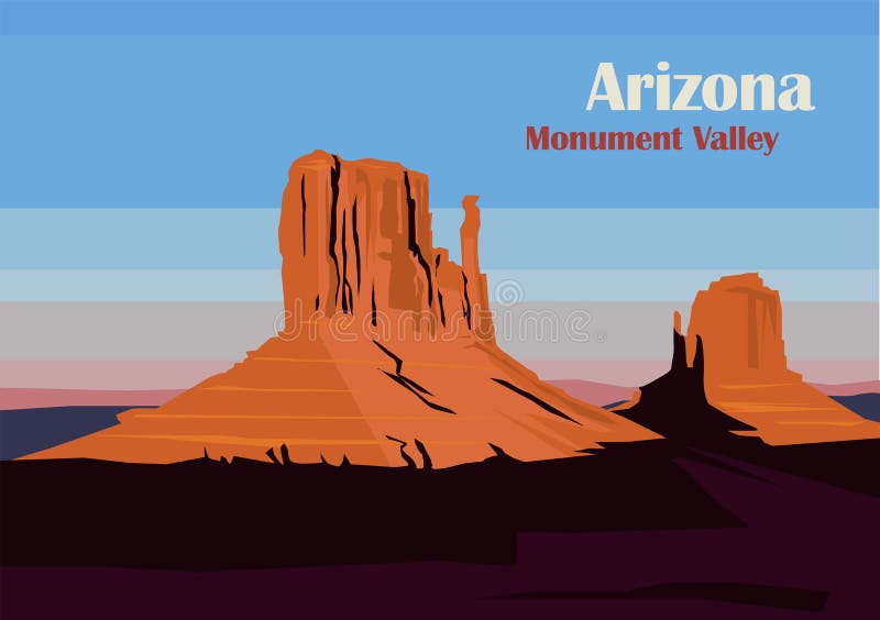 Δυτική και Ανατολική Mitten Butte στο Monument Valley απεικόνιση αποθεμάτων