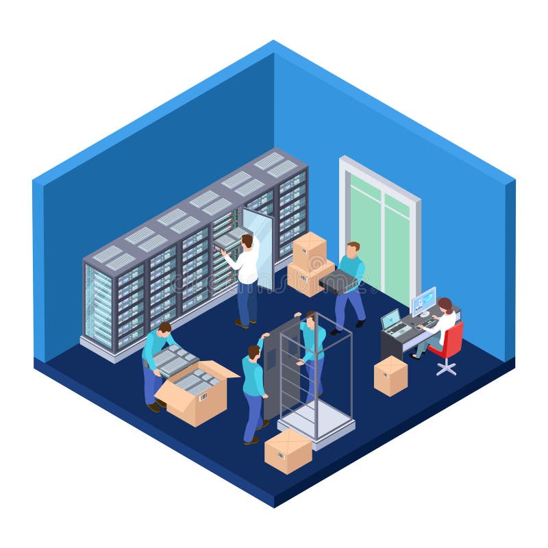 Δωμάτιο κεντρικών υπολογιστών isometric Τρισδιάστατη διανυσματική απεικόνιση μηχανικών κεντρικών υπολογιστών τεχνολογίας πληροφορ απεικόνιση αποθεμάτων Δωμάτιο κεντρικών υπολογιστών isometric Τρισδιάστατη διανυσματική απεικόνιση μηχανικών κεντρικών υπολογιστών τεχνολογίας πληροφορ απεικόνιση αποθεμάτων