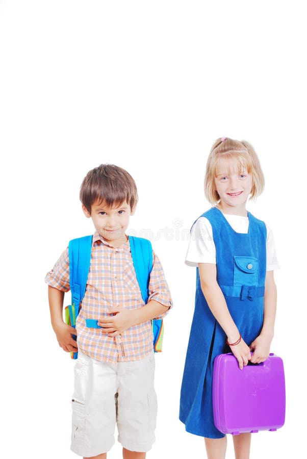 Δύο όμορφα schoolkids στοκ εικόνες Δύο όμορφα schoolkids στοκ εικόνες