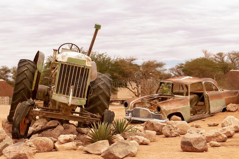 Abandoned old cars in Solitaire, Namibia, Africa. Abandoned old cars in Solitaire, Namibia, Africa