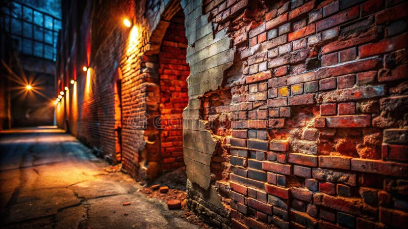 Εγκαταλελειμμένο καταφύγιο Red Brick Υφή Grungy Αστική Παρακμή για βιομηχανικές οπισθοδρομήσεις απεικόνιση αποθεμάτων