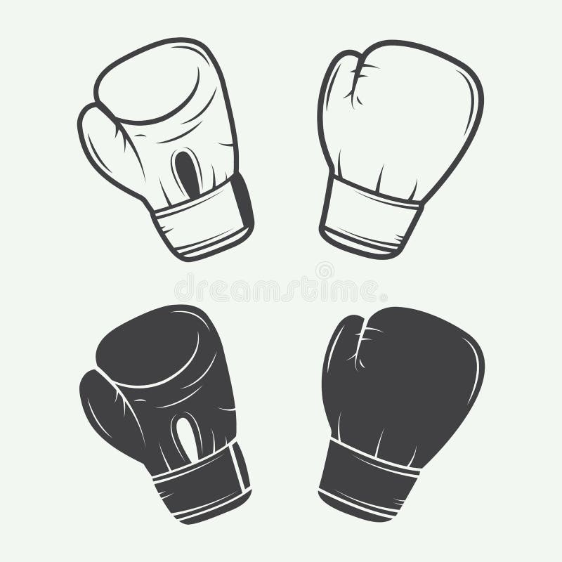 Boxing gloves in vintage style. Vector illustration. Boxing gloves in vintage style. Vector illustration