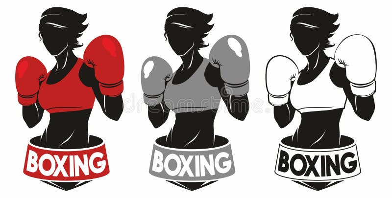 Boxing Club Logo. Girl in boxing gloves. Boxing Club Logo. Girl in boxing gloves.