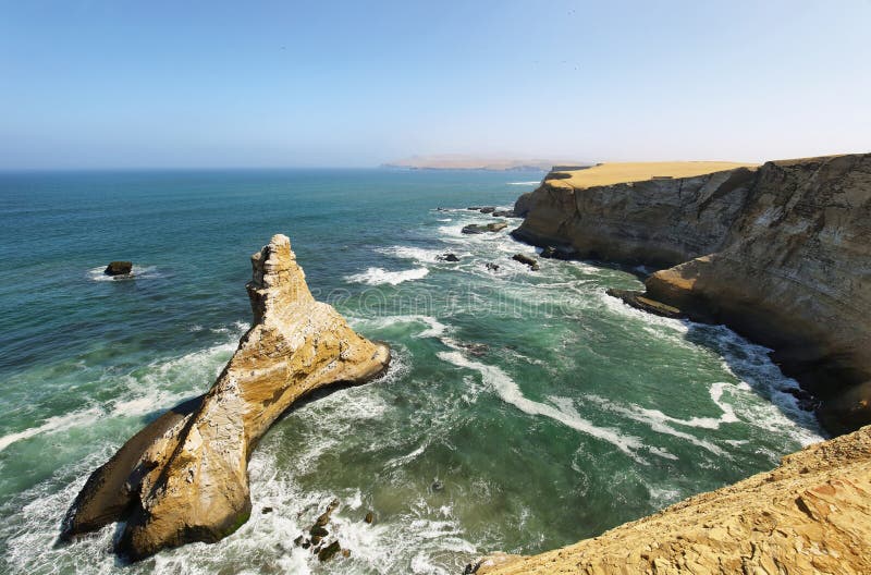 Εθνική επιφύλαξη Paracas, Ica περιοχή, παράλια Ειρηνικού του Περού στοκ εικόνες
