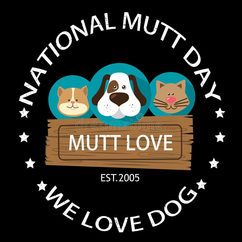 Εθνική ημέρα Mutt απεικόνιση αποθεμάτων Εθνική ημέρα Mutt απεικόνιση αποθεμάτων