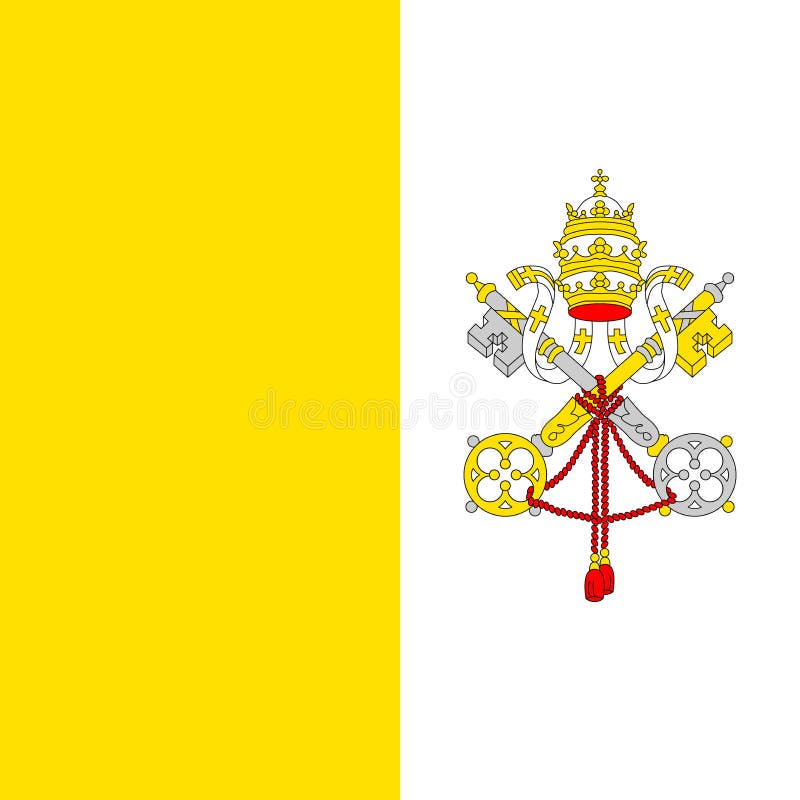 Vatican city national flag. Official flag of Vatican city, accurate colors, true color. Vatican city national flag. Official flag of Vatican city, accurate colors, true color