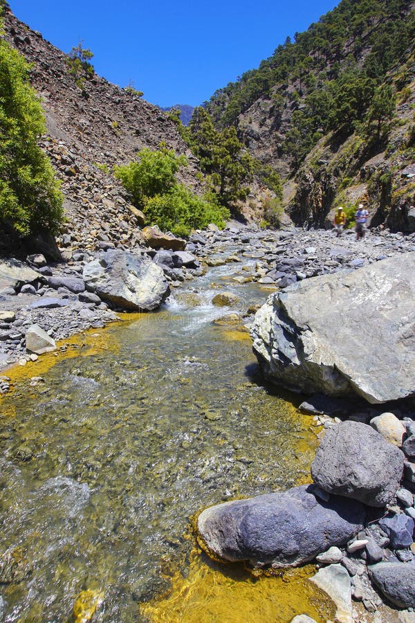 Εθνικό πάρκο Barranco de las Angustias Caldera de Taburiente Ισπανία στοκ εικόνες με δικαίωμα ελεύθερης χρήσης