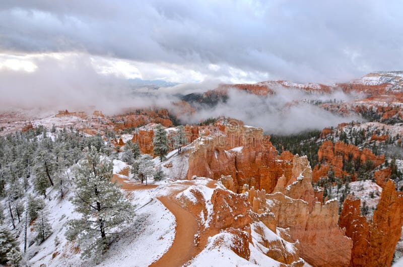 Bryce Canyon National Park with snow, USA. Bryce Canyon National Park with snow, USA