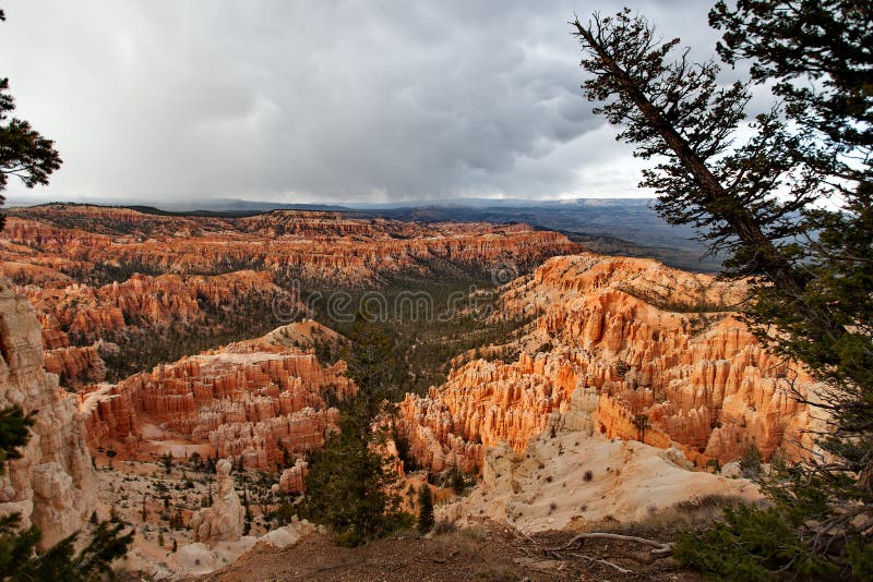 Bryce Canyon National Park - snow storm at sunset, Utah, United States of America. Bryce Canyon National Park - snow storm at sunset, Utah, United States of America