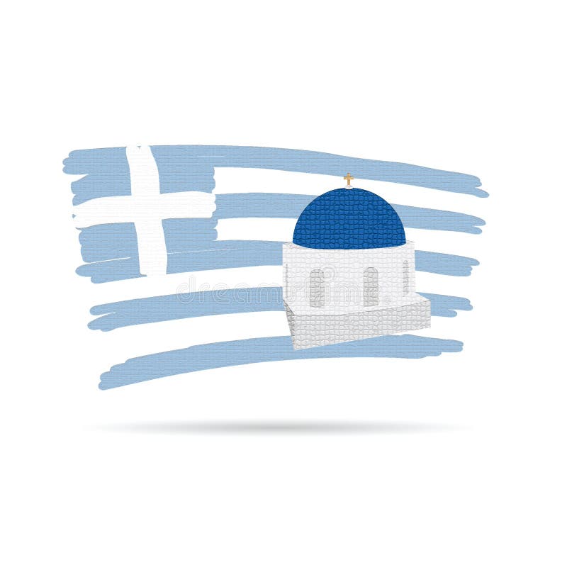 Εικονίδιο νησιών Santorin με την ελληνική απεικόνιση σημαιών σε ζωηρόχρωμο διανυσματική απεικόνιση Εικονίδιο νησιών Santorin με την ελληνική απεικόνιση σημαιών σε ζωηρόχρωμο διανυσματική απεικόνιση
