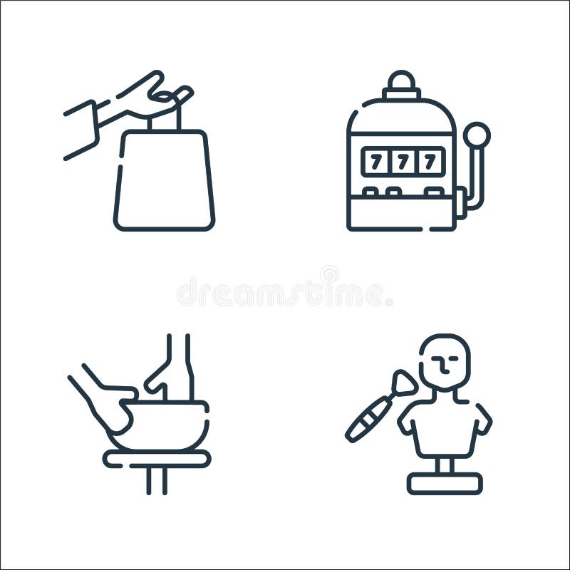 free time line icons. linear set. quality vector line set such as sculpt, pottery, gambling. free time line icons. linear set. quality vector line set such as sculpt, pottery, gambling