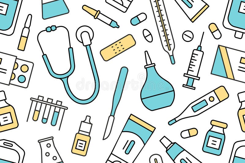 Ιατρικά και εικονίδια υγειονομικής περίθαλψης ελεύθερη απεικόνιση δικαιώματος