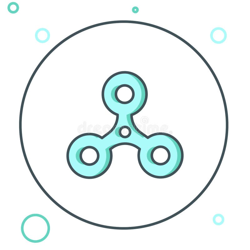 Εικονίδιο Line Fidget Spinner απομονωμένο σε λευκό φόντο. Παιχνίδι για την ανακούφιση από το άγχος. Τρέντυ κουμπί περιστροφής. Πολ διανυσματική απεικόνιση