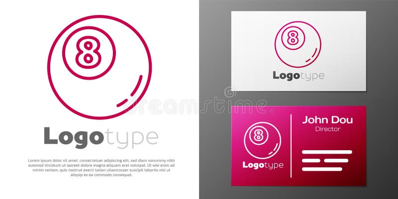 εικονίδιο logotype γραμμής billiard blob snookokball απομονωμένο σε λευκό φόντο. στοιχείο προτύπου σχεδίασης λογότυπου. διάνυσμα ελεύθερη απεικόνιση δικαιώματος