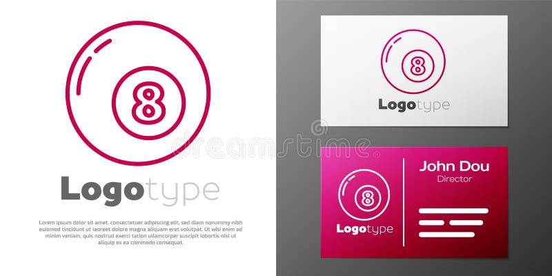 εικονίδιο logotype γραμμής billiard blob snookokball απομονωμένο σε λευκό φόντο. στοιχείο προτύπου σχεδίασης λογότυπου. διάνυσμα διανυσματική απεικόνιση