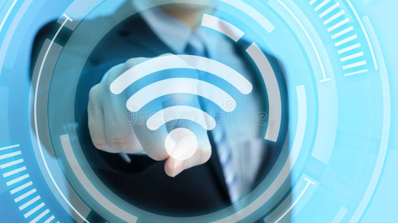 Εικονίδιο wifi αφής ατόμων στοκ εικόνες