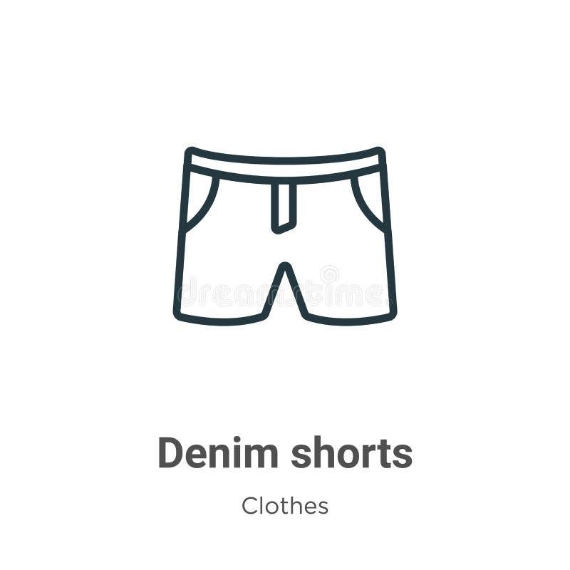 εικονίδιο διανυσματικού περιγράμματος denim. λεπτή γραμμή μαύρο denim shorx εικονίδιο επίπεδο διανυσματικό απλό στοιχείο απεικόνισ απεικόνιση αποθεμάτων
