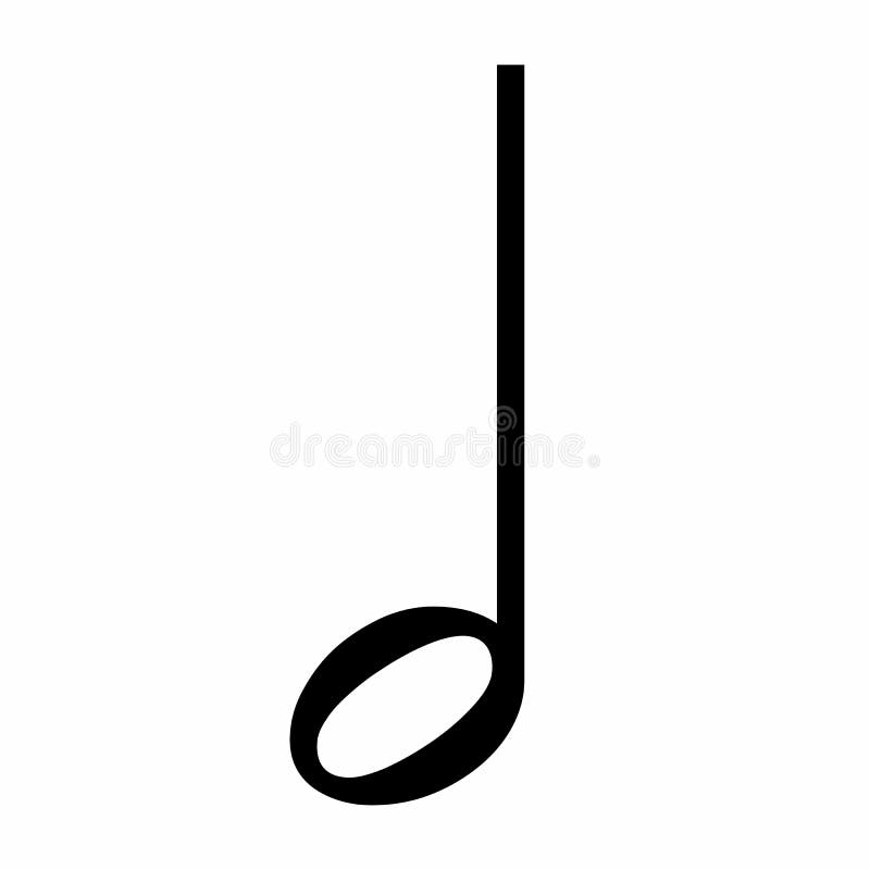 Half music note icon illustration on white background. Half music note icon illustration on white background