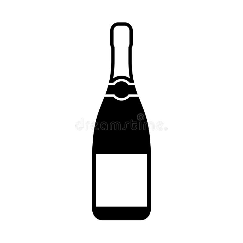 Εικονίδιο σκιαγραφιών μπουκαλιών CHAMPAGNE διανυσματική απεικόνιση