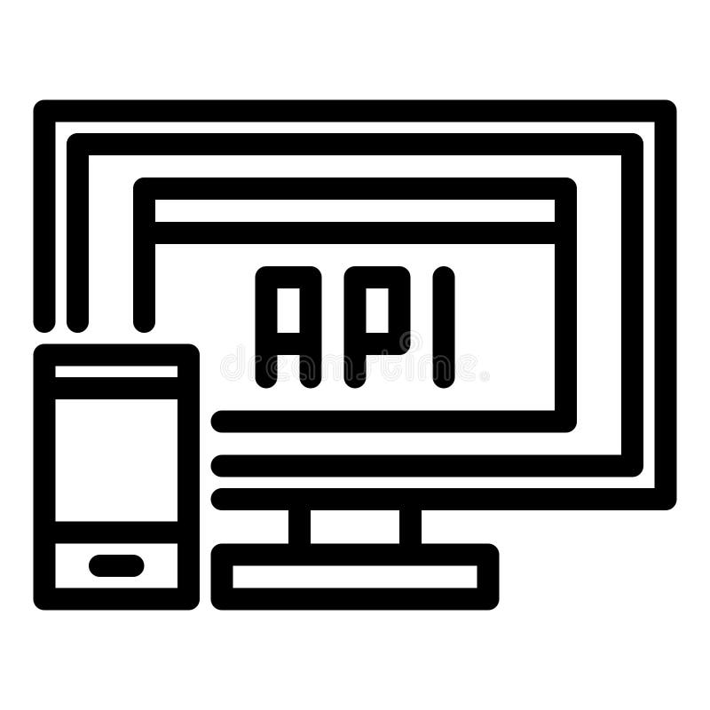 εικονίδιο στυλ γραμμής api υπολογιστή στοκ φωτογραφίες με δικαίωμα ελεύθερης χρήσης