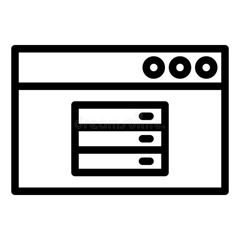 εικονίδιο στυλ γραμμής φιλοξενίας online για τοποθεσία web στοκ φωτογραφία