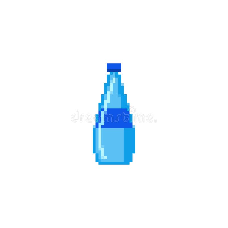 Εικονίδιο φιάλης νερού pixel. Εικονίδιο ρετρό εικονοστοιχείου πλαστική φιάλη νερού ελάχιστο δοχείο ενυδάτωσης για υδραυλικά ποτά ψ ελεύθερη απεικόνιση δικαιώματος