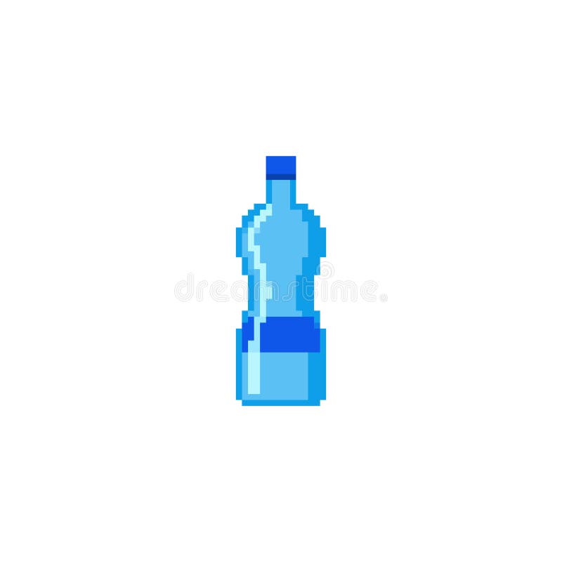 Εικονίδιο φιάλης νερού pixel. Εικονίδιο ρετρό εικονοστοιχείου πλαστική φιάλη νερού ελάχιστο δοχείο ενυδάτωσης για υδραυλικά ποτά ψ απεικόνιση αποθεμάτων